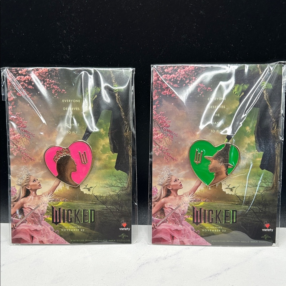 Wicked Movie Promotional Pins 2024 Glinda & Elphaba